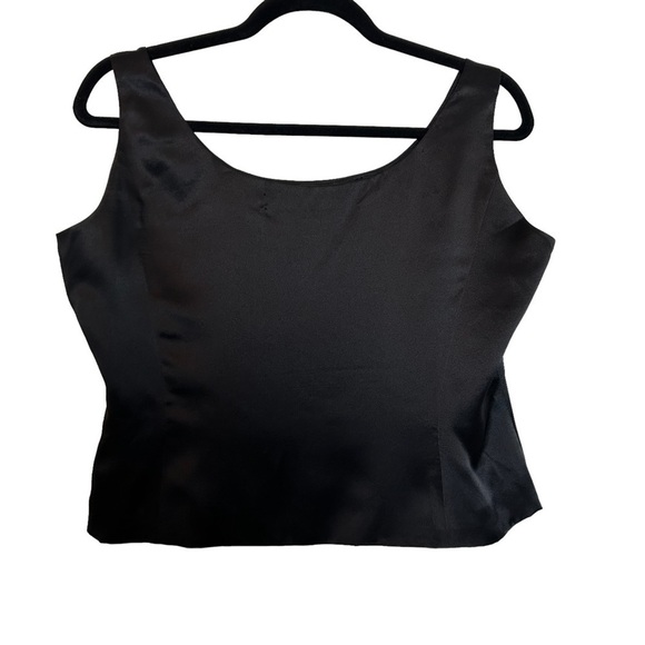 Albert Nikon Evening 100% Silk Sleeveless Cropped Tank w/ Side Zipper - Picture 3 of 8